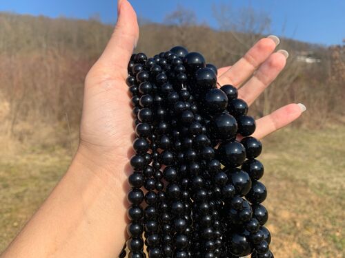 Perles en obsidienne noire entre 6 et 18mm - 8mm