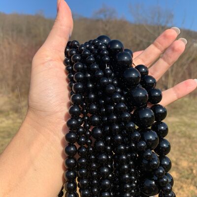 Perles en obsidienne noire entre 6 et 18mm - 8mm