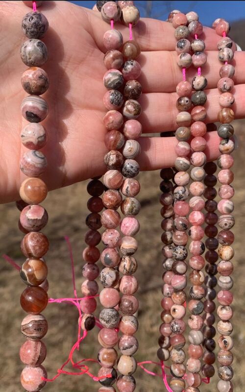 Perles en rhodochrosite entre 6 et 10mm - 6mm