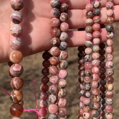 Perles en rhodochrosite entre 6 et 10mm - 8mm