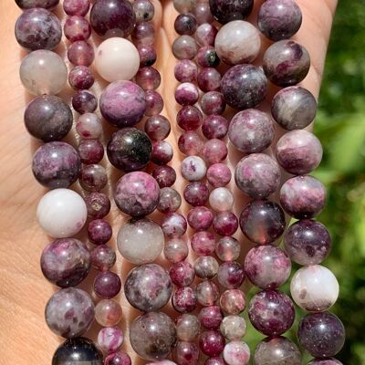 Perles en tourmaline rubellite entre 4 et 8mm - 8mm