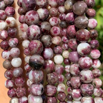 Perles en tourmaline rubellite entre 6 et 10mm - 6mm