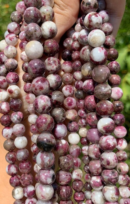 Perles en tourmaline rubellite entre 6 et 10mm - 8mm