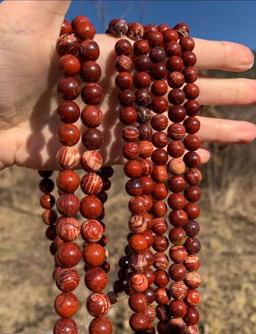 Perles en jaspe peau de serpent entre 8 et 10mm - 8mm