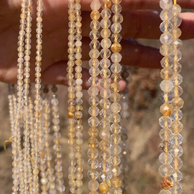 Perles à inclusions de rutile facettées entre 2 et 5,5mm - 3mm