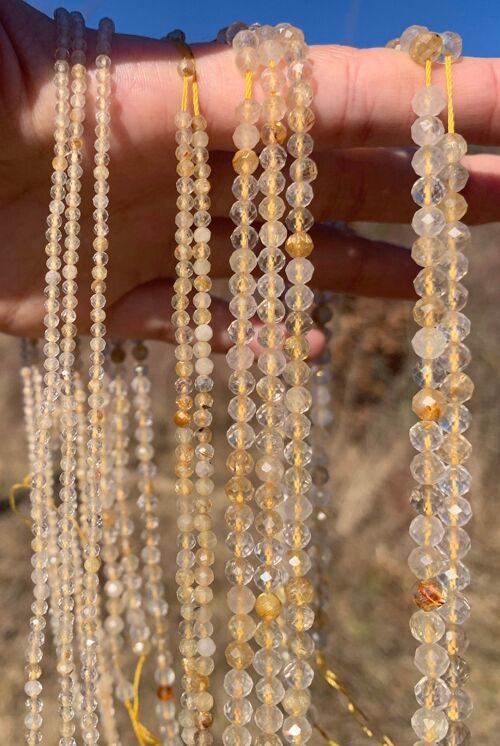 Perles à inclusions de rutile facettées entre 2 et 5,5mm - 5-5,5mm