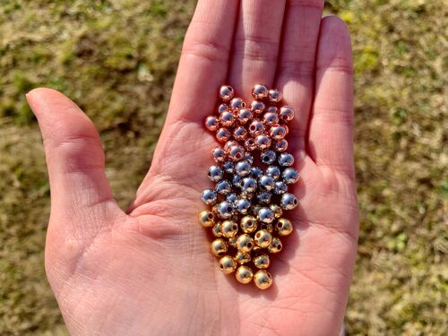 Lot de 100 perles rondes en acier inoxydable entre 3 et 12mm - Argenté: 12mm, trou de 3,5mm