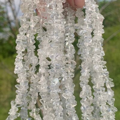 Perles en cristal de roche, forme chips