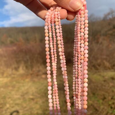 Perles en opale commune rose facettées entre 2,5 et 4mm - 2,5mm