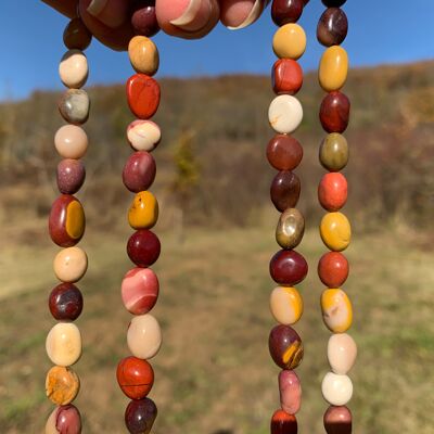 Perles en jaspe mookaite