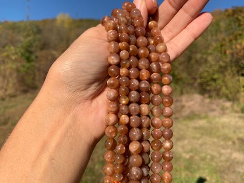 Perles en pierre de soleil entre 6 et 8mm - 8mm