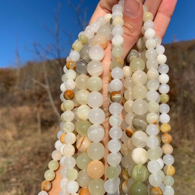 Perles en aragonite entre 8 et 12mm - 8mm