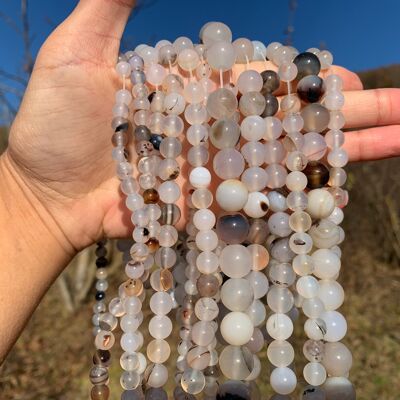 Perles en agate Montana entre 6 et 12mm - 6mm