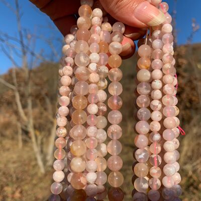 Perles en agate fleurie entre 6 et 10mm - 6mm