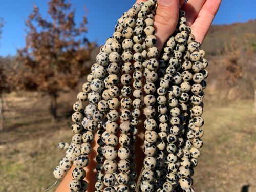 Perles en jaspe dalmatien entre 4 et 12mm - 4mm