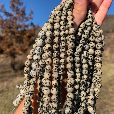 Perles en jaspe dalmatien entre 4 et 12mm - 4mm