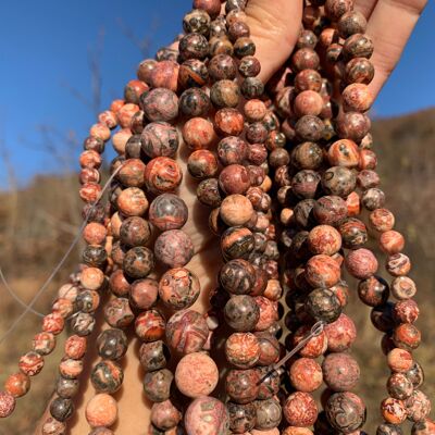 Perles en jaspe léopard entre 6 et 12mm - 6mm