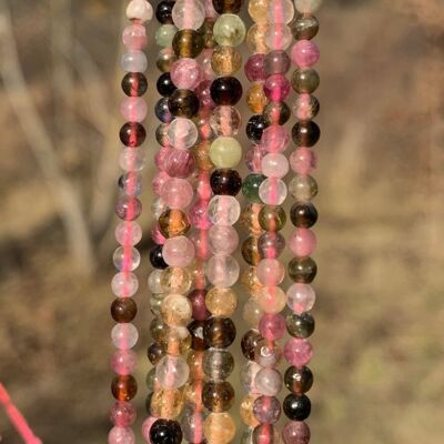 Perles en tourmaline multicolore entre 3 et 4mm - 3mm