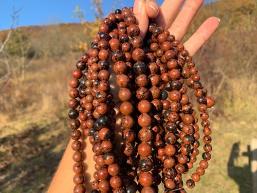 Perles en obsidienne Mahogany entre 6 et 10mm - 8mm