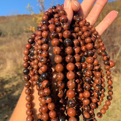Perles en obsidienne Mahogany entre 6 et 10mm - 10mm