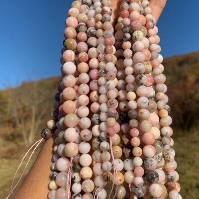 Perles en opale commune rose entre 6 et 10mm - 6mm