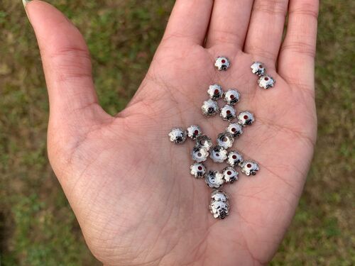 Lot de 100 "séparateurs de perles" en acier inoxydable - Argenté; 7mm