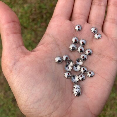 Lot de 100 "séparateurs de perles" en acier inoxydable - Argenté; 10mm