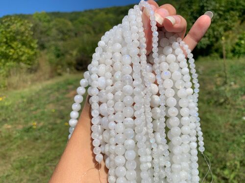 Perles en labradorite blanche entre 4 et 10mm LBD - 6mm