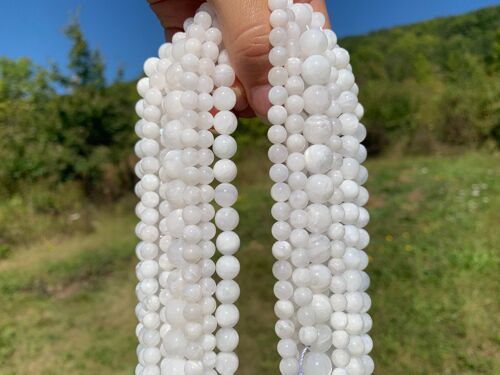 Perles en labradorite blanche entre 4 et 12mm LBU - 8mm