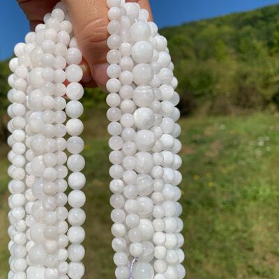 Perles en labradorite blanche entre 4 et 12mm LBU - 10mm