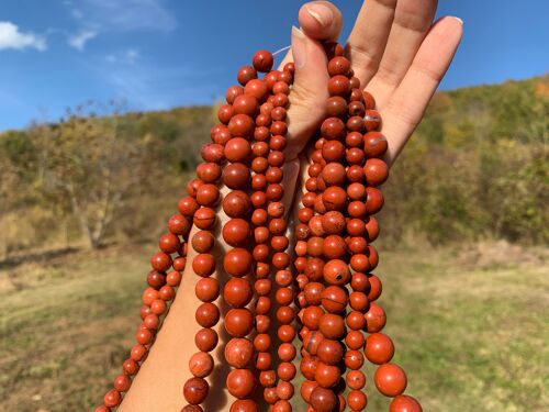 Perles en jaspe rouge entre 4 et 10mm - 4mm