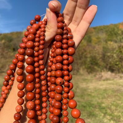 Perles en jaspe rouge entre 4 et 10mm - 4mm