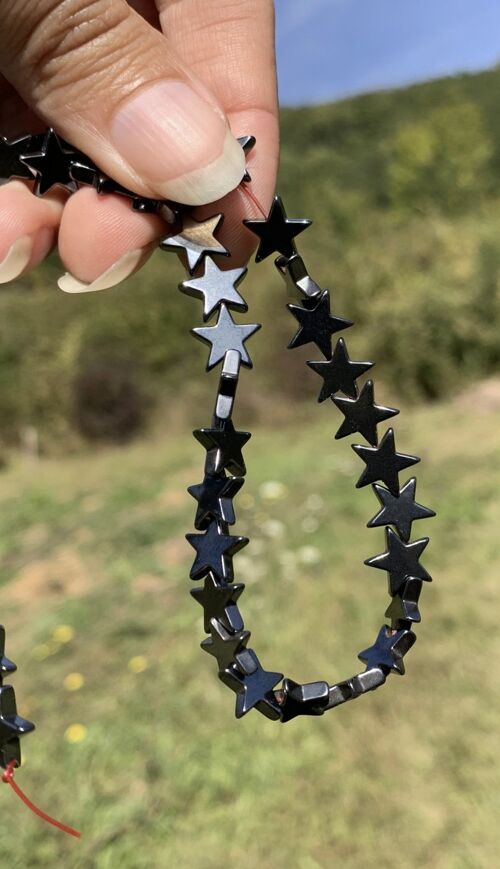 Perles en hématite forme étoile entre 4 et 10mm - 6mm