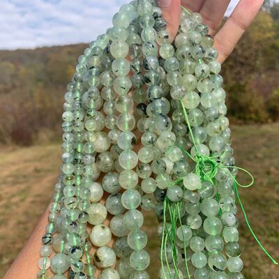 Perles en prehnite entre 6 et 12mm - 6mm