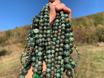 Perles en turquoise africaine entre 4 et 12mm - 4mm