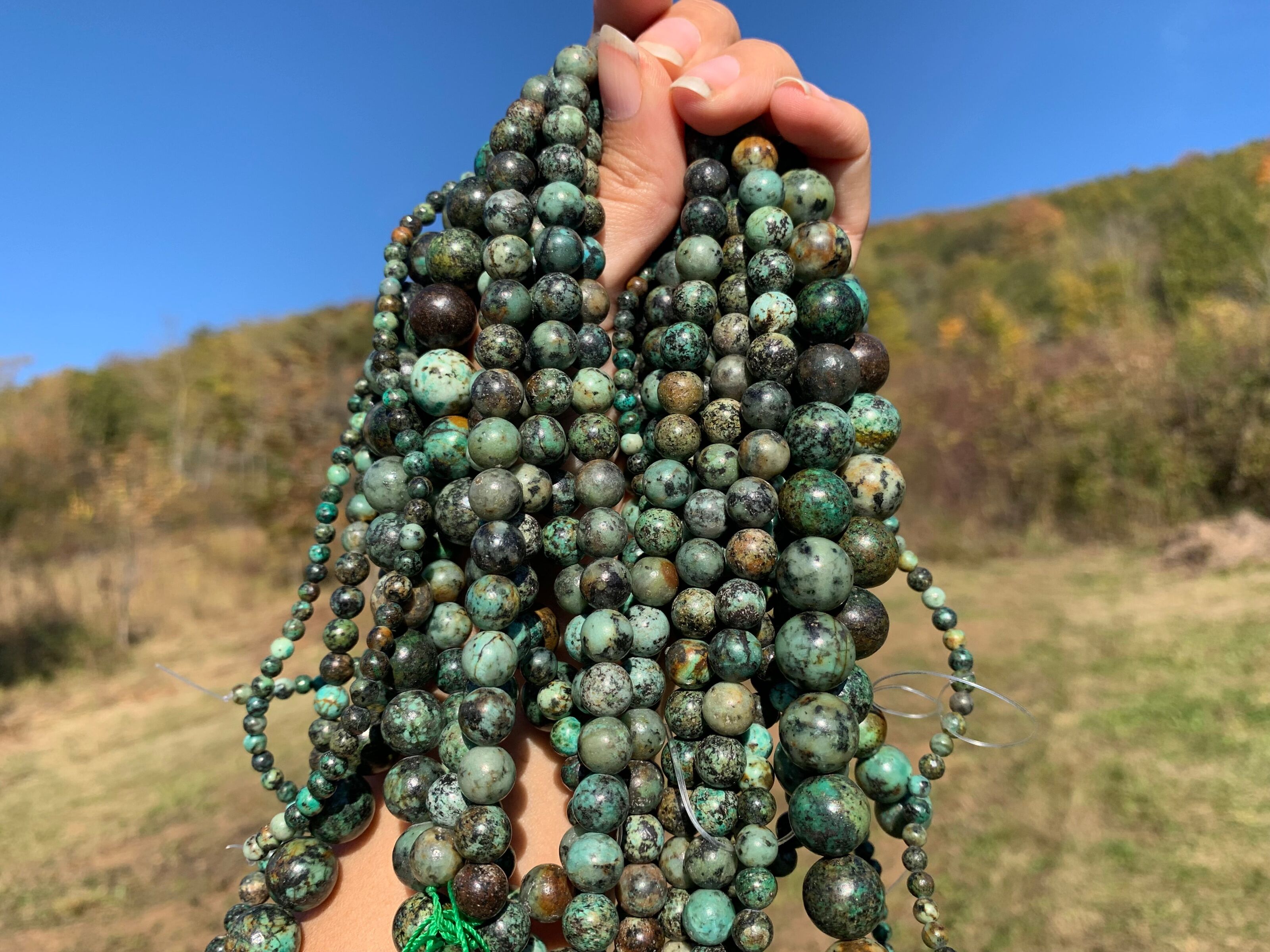 2mm 3mm 4mm 6mm 8mm 10mm 12mm Natural African Turquoise Beads for Jewelry Making by Ruilong (12mm)