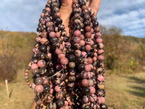 Perles en rhodonite entre 3 et 12mm - 4mm