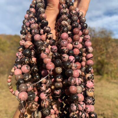 Perles en rhodonite entre 3 et 12mm - 4mm