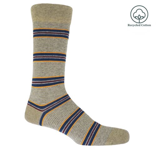 Multistripe Men's Socks- Beige
