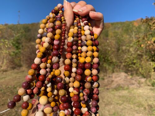 Perles en jaspe mookaite entre 4 et 12mm - 4mm