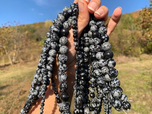 Perles en obsidienne flocons entre 2 et 12mm - 2mm