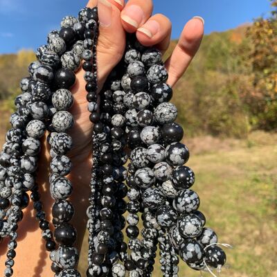 Perles en obsidienne flocons entre 2 et 12mm - 2mm