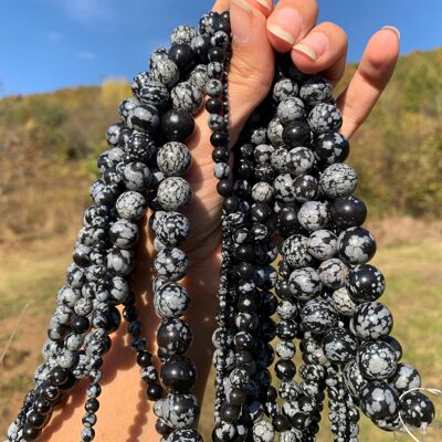 Perles en obsidienne flocons entre 2 et 12mm - 3mm