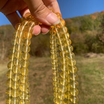 Perles en fluorite jaune entre 6 et 10mm - 8mm