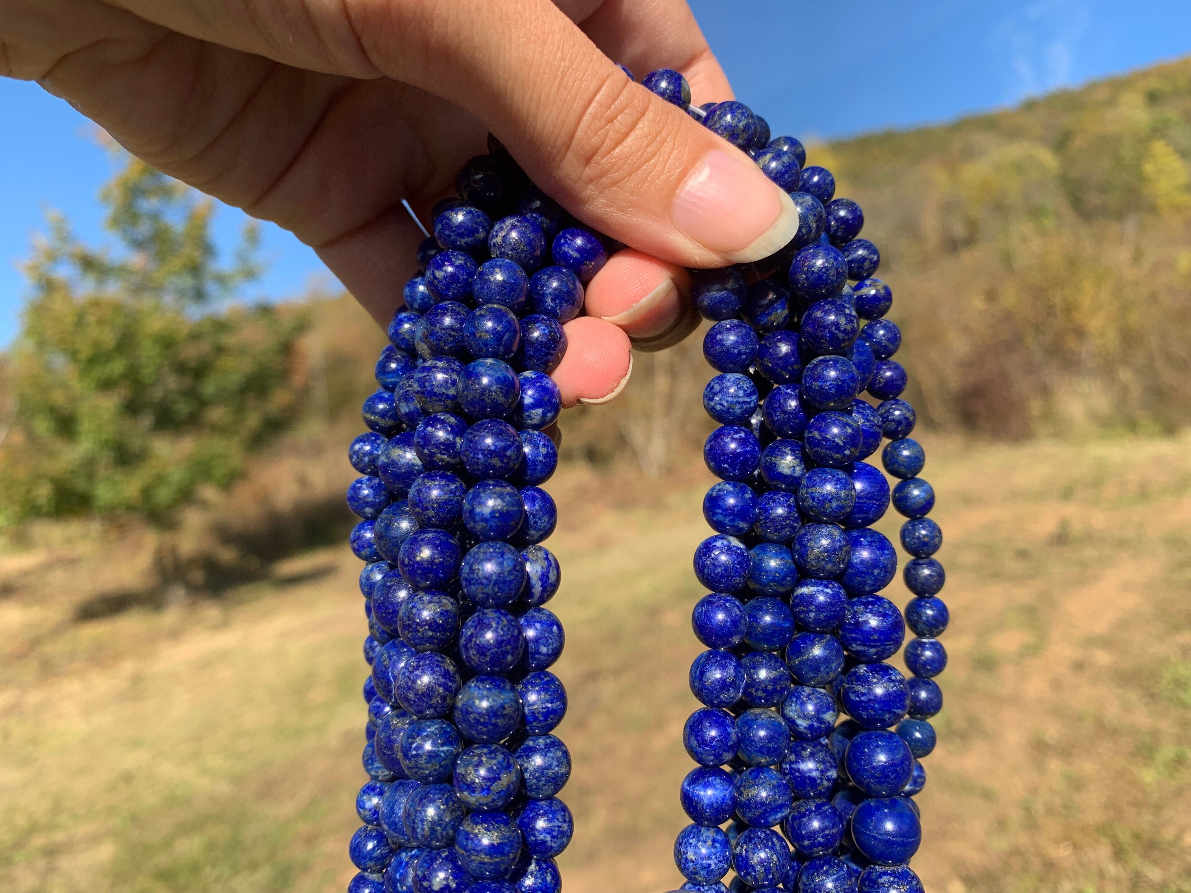 Natural Stone Beads 6mm Lapis Lazuli- DIY Jewelry Making(Bracelet,Necklace,  Earrings.), Energy Stone Healing Power. : Amazon.in: Jewellery