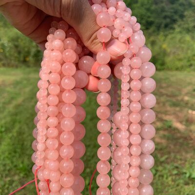 Perles en quartz rose entre 4 et 16mm - 4mm