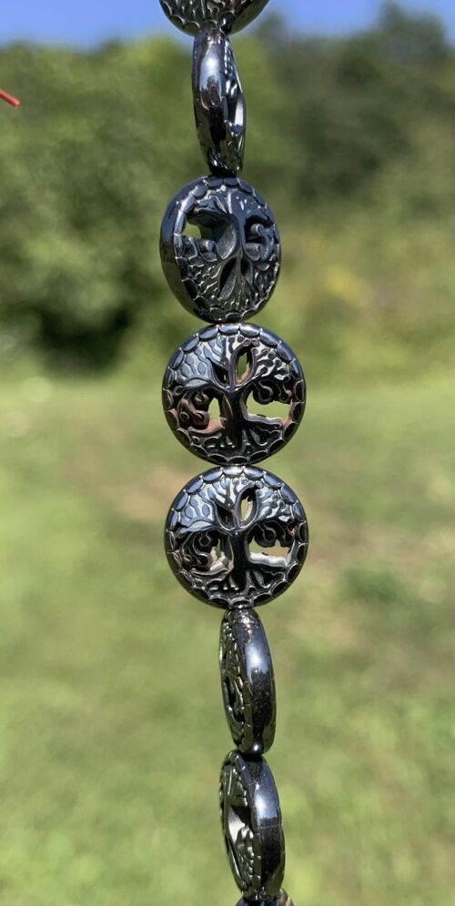 Perles en hématite, forme arbre de vie ajouré