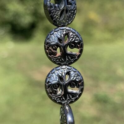 Perles en hématite, forme arbre de vie ajouré