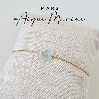 Geburtsstein Armband für den Monat März: Aquamarin