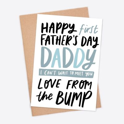 Feliz día del padre de la tarjeta Bump, para papá de la tarjeta Bump, tarjeta del primer día del padre, tarjeta de papá, papá para ser tarjeta, futuro padre
